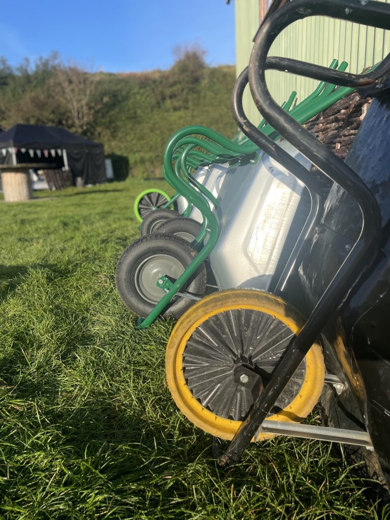 Wheelbarrows ready